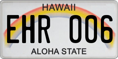 HI license plate EHR006