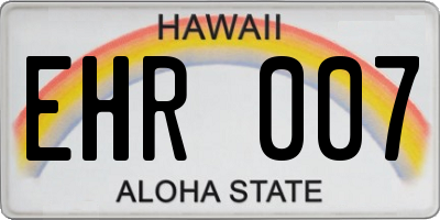 HI license plate EHR007