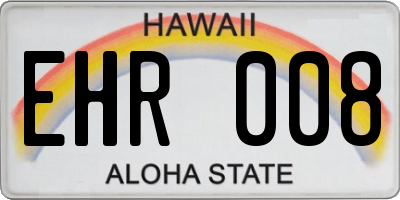 HI license plate EHR008