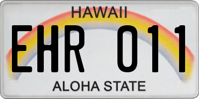 HI license plate EHR011