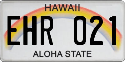 HI license plate EHR021