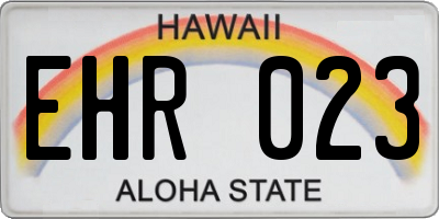 HI license plate EHR023