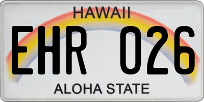 HI license plate EHR026