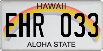 HI license plate EHR033