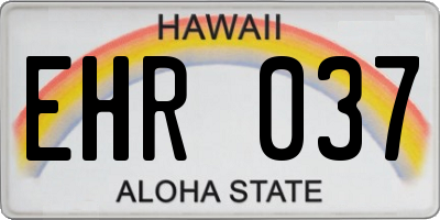 HI license plate EHR037