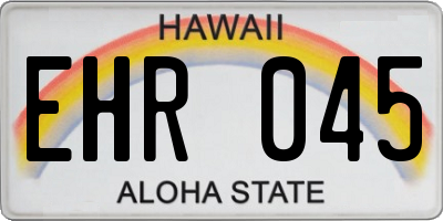 HI license plate EHR045