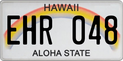 HI license plate EHR048