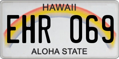 HI license plate EHR069