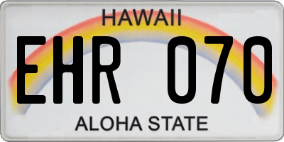 HI license plate EHR070