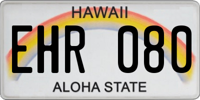 HI license plate EHR080