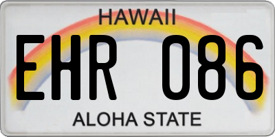 HI license plate EHR086