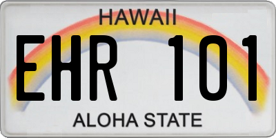 HI license plate EHR101