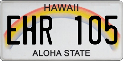 HI license plate EHR105