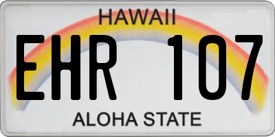 HI license plate EHR107