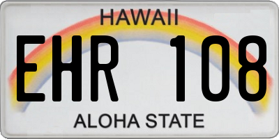 HI license plate EHR108