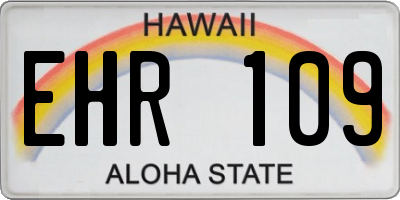 HI license plate EHR109