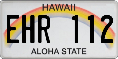 HI license plate EHR112