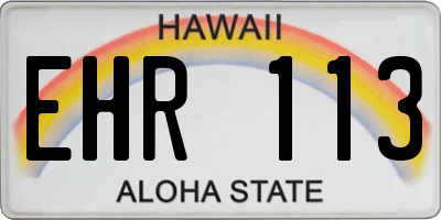 HI license plate EHR113