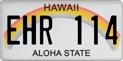 HI license plate EHR114