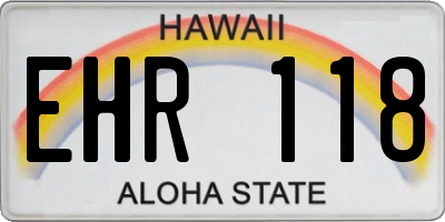 HI license plate EHR118
