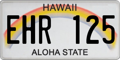 HI license plate EHR125