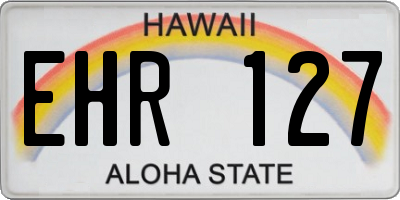 HI license plate EHR127