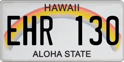 HI license plate EHR130