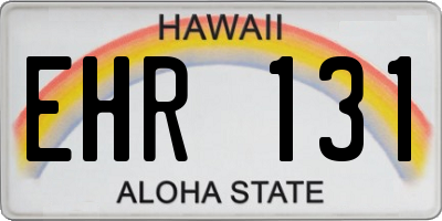 HI license plate EHR131