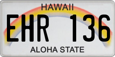 HI license plate EHR136