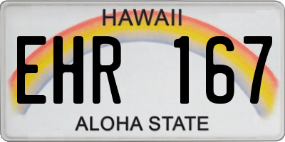 HI license plate EHR167