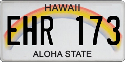 HI license plate EHR173