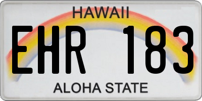 HI license plate EHR183