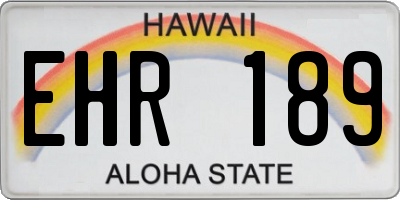 HI license plate EHR189