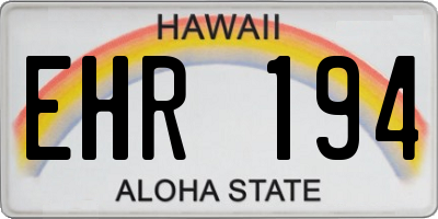 HI license plate EHR194