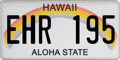 HI license plate EHR195