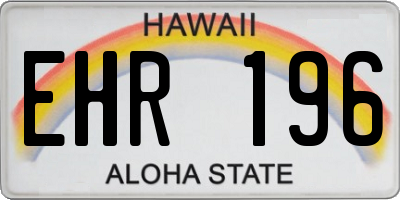HI license plate EHR196