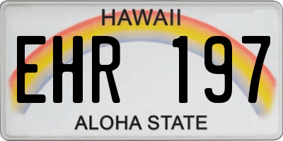 HI license plate EHR197