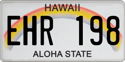 HI license plate EHR198