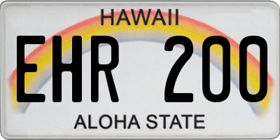 HI license plate EHR200