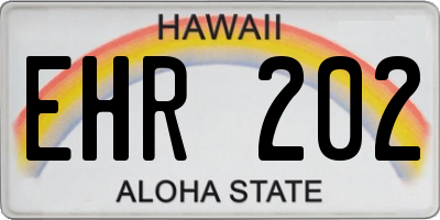 HI license plate EHR202