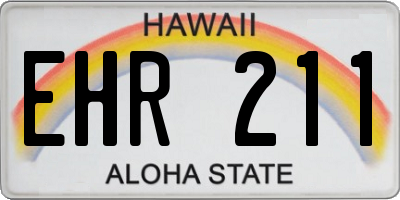 HI license plate EHR211