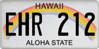 HI license plate EHR212
