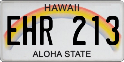 HI license plate EHR213