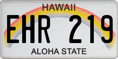 HI license plate EHR219