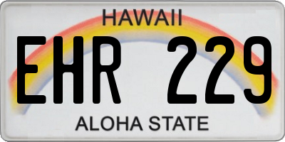 HI license plate EHR229