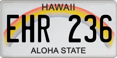 HI license plate EHR236