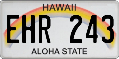 HI license plate EHR243