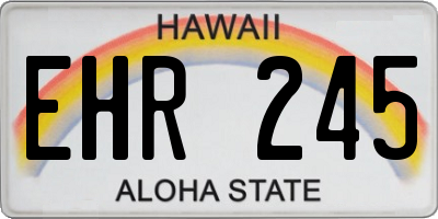 HI license plate EHR245