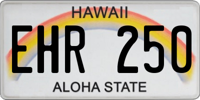 HI license plate EHR250