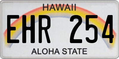 HI license plate EHR254